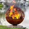 31.5 inch 800mm Diameter 6mm Thickness Rusty Steel Fire Globe