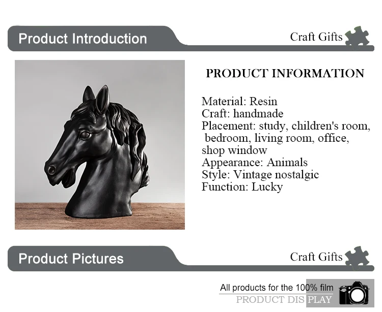 Display Delicate Horse Head Shape High Quality Ornament  modern minimalist model home creative cabinet artwork