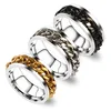 New Titanium Steel Hood Rings Rotating Jewelry Fashion Men Rings