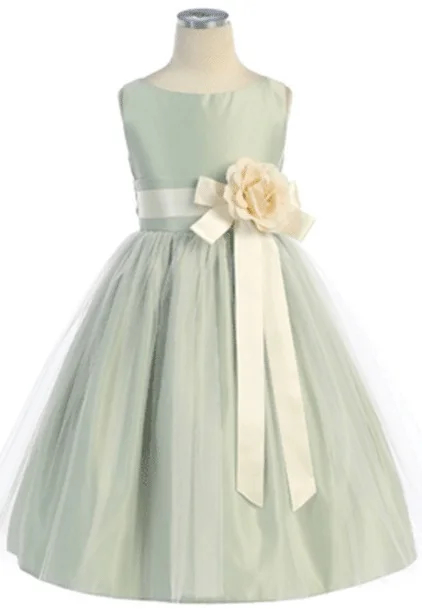 pale green flower girl dresses