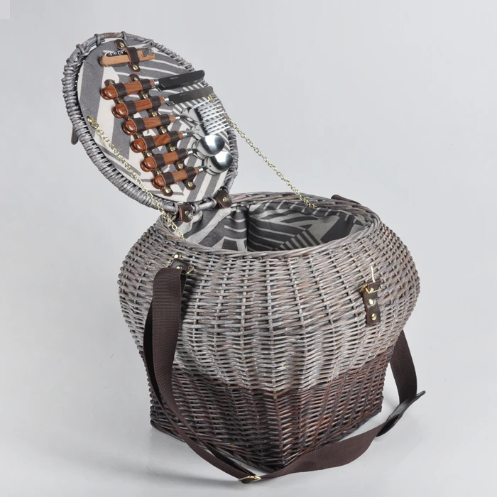 Native Mini 4 Person Wicker Rattan Picnic Baskets Wholesale For Gifts