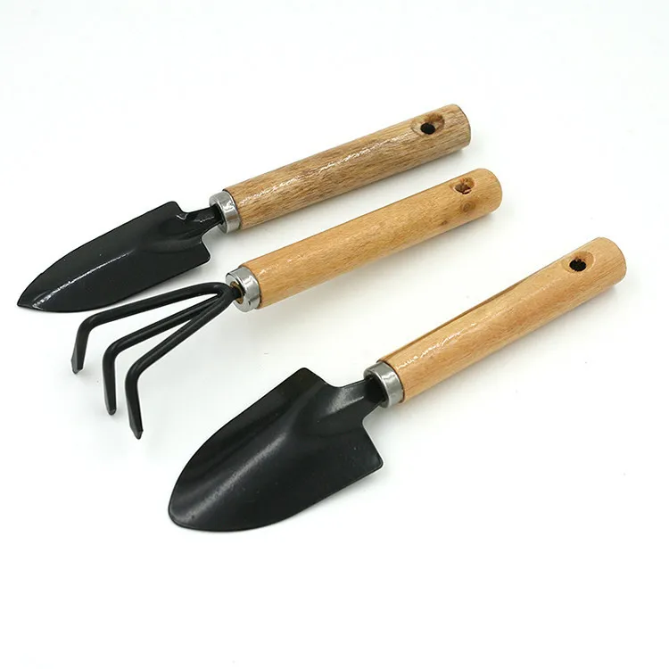 Safe Quality Wooden Handle Shovel Fork 3 Piece Garden Hand Tool - Buy ...