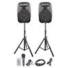 Portable 15-Inch 2-Way Powered PA DJ equipment professional audio mobile Bluetooth Speaker System