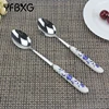 wedding gifts for guests ceramic tableware fork spoon set with polyresin handle cutlery in gift box