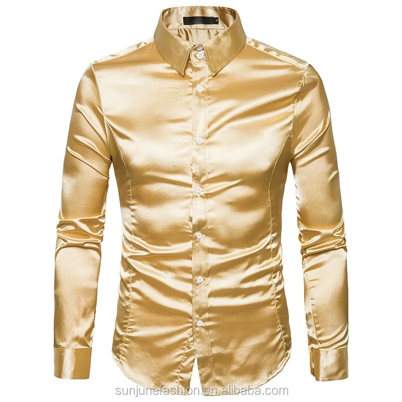 Fashion Golden Casual Reflective Dress Shirt For Men - Buy Casual Shirt ...
