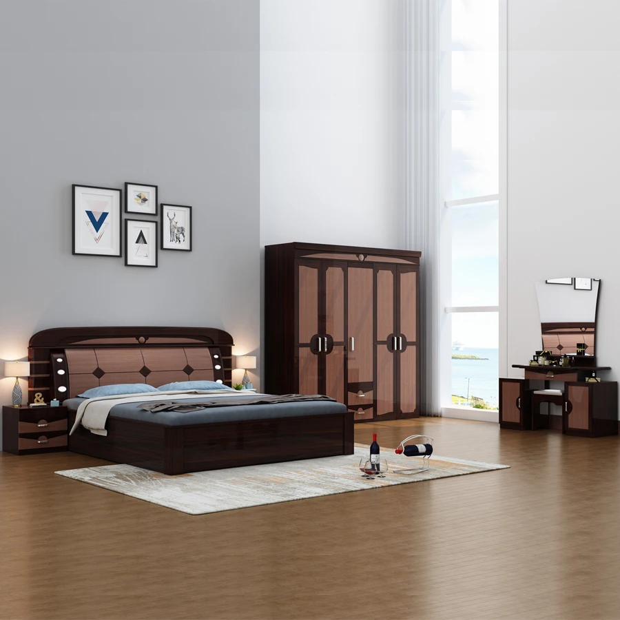 High Gloss Mdf Home Furniture King Size Bed Nightstands Bedroom Set Modern Buy Bedroom Set Bedroom Furniture Set High Gloss Bedroom Set Product On