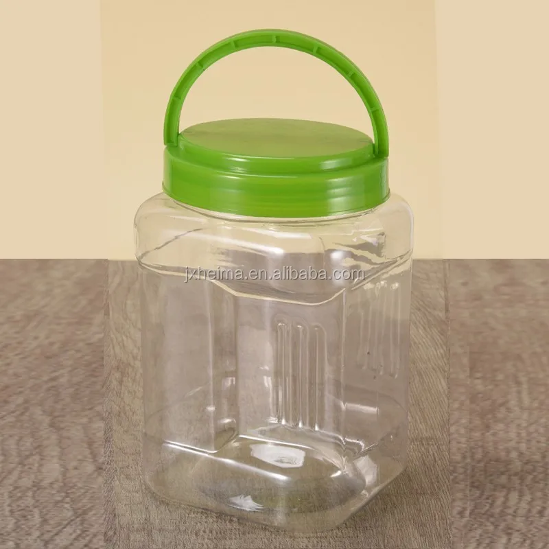 조악한 실 나사를 위한 손잡이 1.5l 를 가진 투명한 애완 동물 단지 Buy 항아리 1.5l 플라스틱 항아리 포장