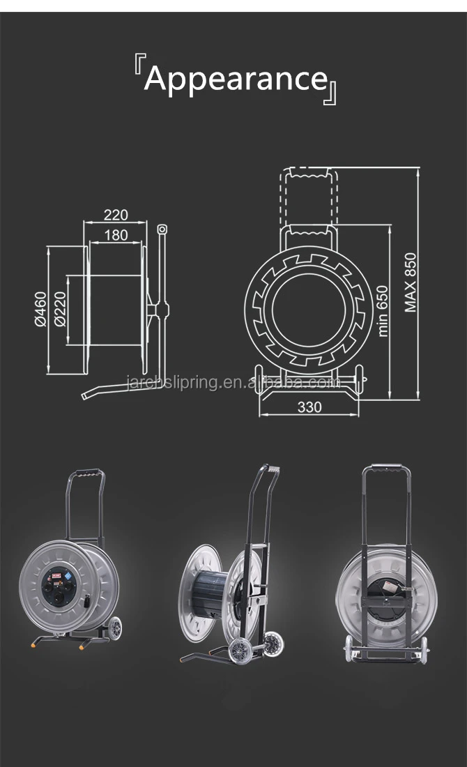 Multifunctional Dustproof sockets rubber Cable Reel, extension cord reel drum cable tray 80m,100m