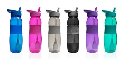 BPA FREE Travel Water Bottle, Custom Logo Space Bottle, Plastic Sports Bottle With Straw 