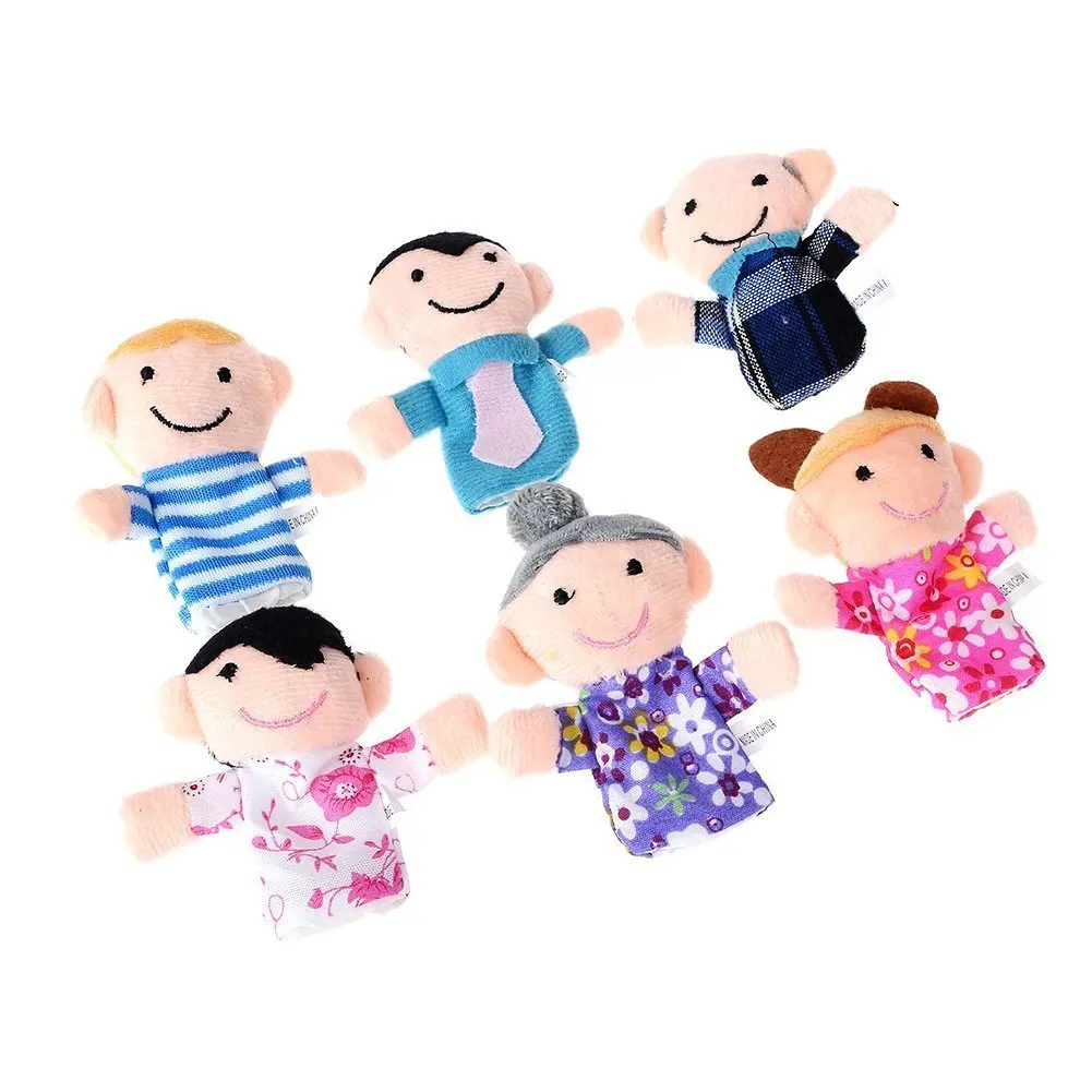 Imixlot Mini Grandparents, Mom & Dad, Brother & Sister Family Finger Puppet Set Funny Learn Play Story