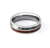 Women Koa Wood Abalone Tungsten Two Tone Wedding Ring Half Wood Shell 6mm
