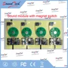 Logic ICs Type sound module with magnet switch for greeting card, recordable sound module for music box