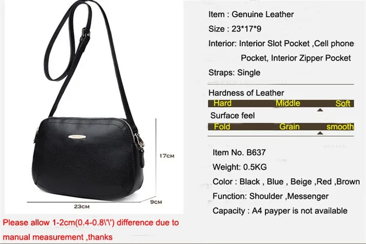New 2015 Fashion Women Genuine Leather Messenger Bag Shoulder Bags Crossbody Bolsos Carteras Mujer Marca Handbags Famous Brands01