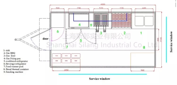 Outdoor Concession Food Trailer, Mobile Fast Food truck details