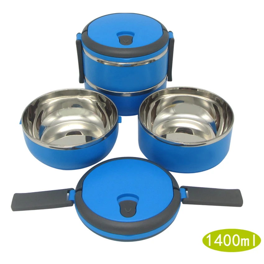 Customize Design Two Layer Thermos Stainless Steel Lunch Box With Lock