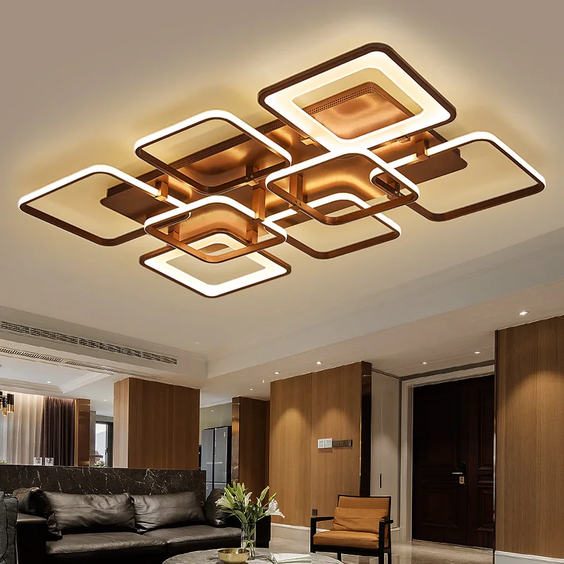 Residential iron aluminum available dimmable modern square frame led ceiling lamp