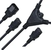 Iec c14 socket connector to dual c13 connector power cord IEC320 computer power plugs