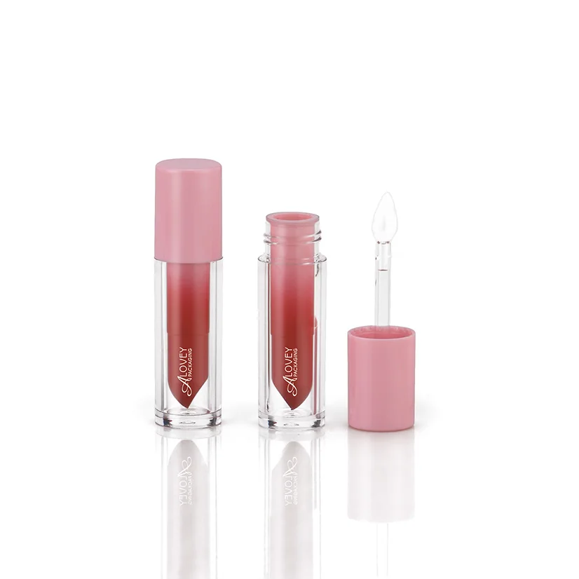 Pink Cute Design Liquid Lipstick Tube Packaging Hot Pink Lip Gloss