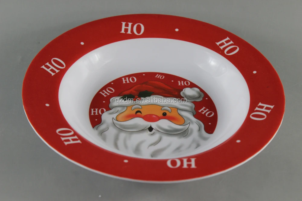 Christmas Melamine Deep Plate/Xmas Cheap Melamine Soup Plate