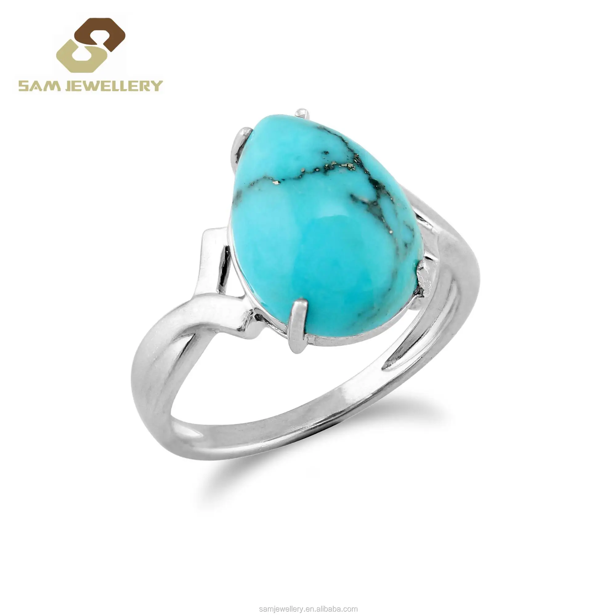 wholesale women's Turquoise antique silver plated stone fashion Jewellery Rings 
