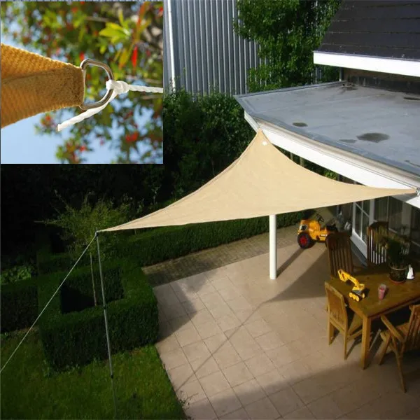 13'x13' Waterproof Sun Shade Sail Canopy Rectangle Sail Awning Tarp Uv ...