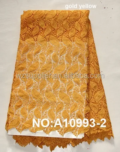 yellow guipure lace fabric