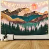 Mountain Tapestry Sunset Tapestry Nature Landscape Tapestry Wall Hanging for Room