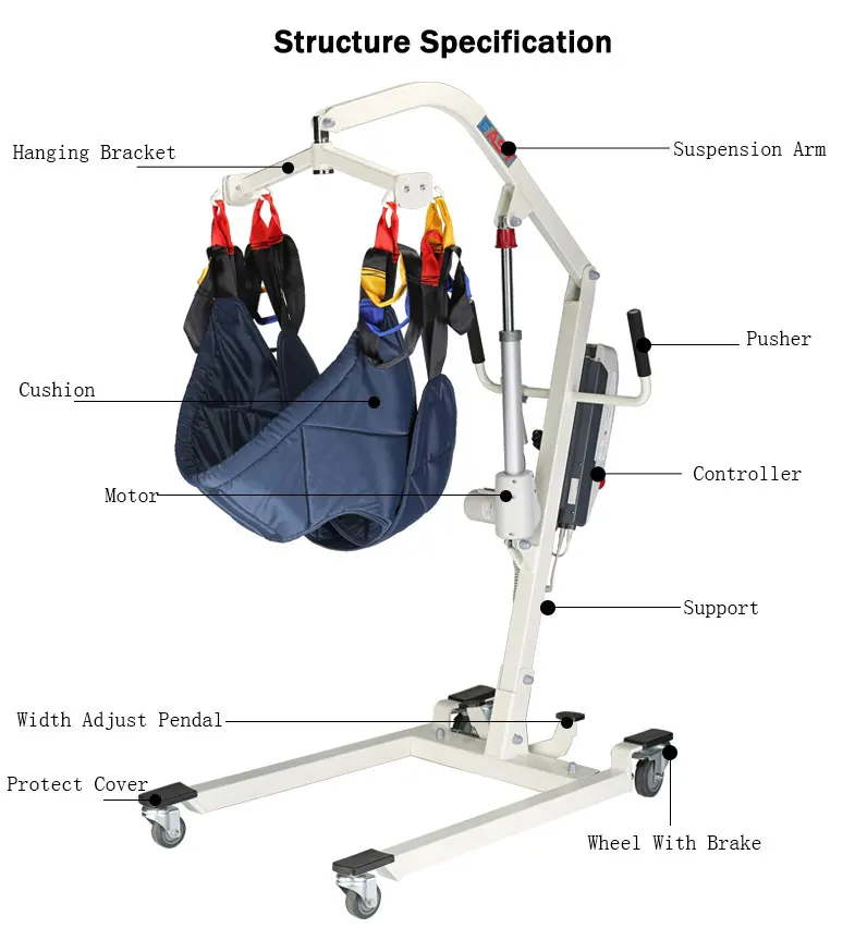 Hospital Rehabilitation Moving Device Electric Medical Manual Patient Slings Lift