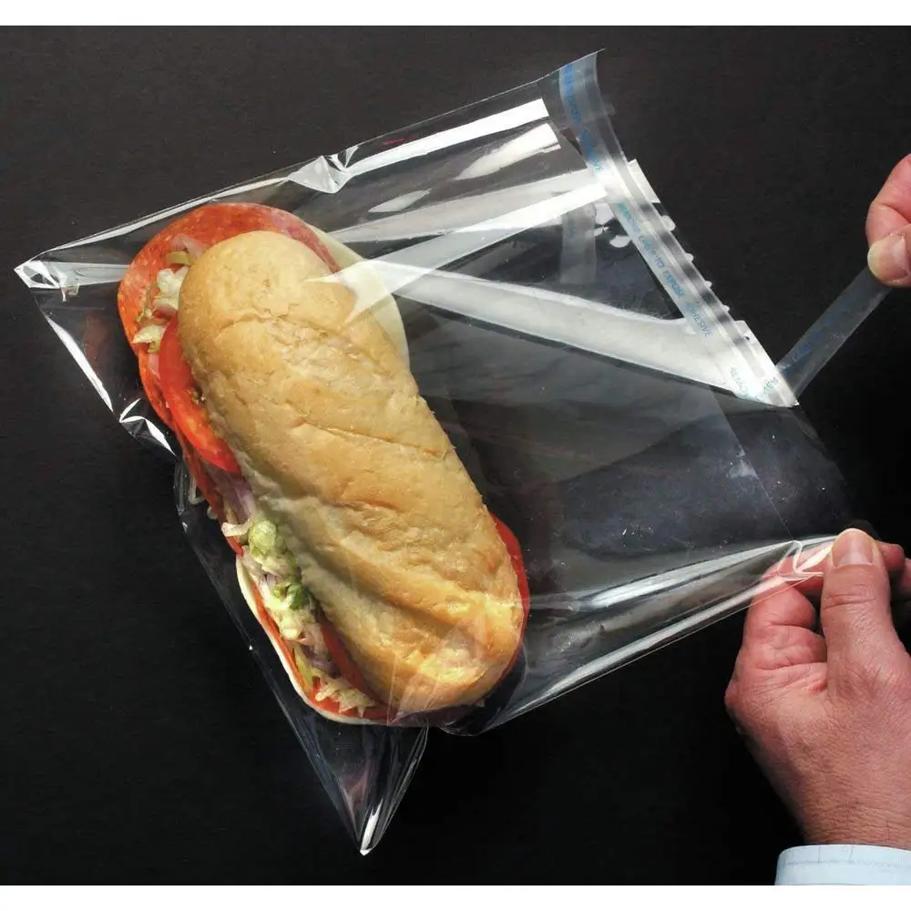 Lip-N-Tape Plastic Bag Bags Clear 1.6 mil BOPP Film - 8" L x 10" H 100 Per Case