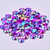 4 5 6 10mm Purple AB Rivoli Crystal Rhinestone Applique Flatback Acrylic Gems Round Crystal Stones Non Hotfix Strass for Clothes