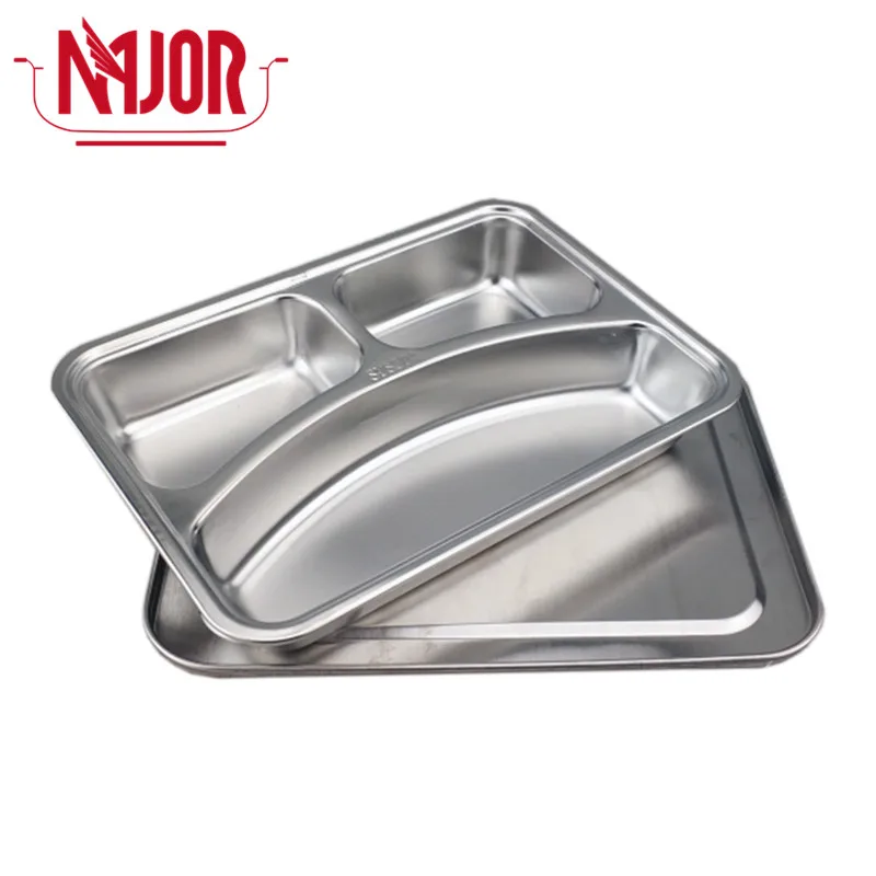 201 Stainless Steel 3 Compartments(2 + 1) Rectangular Divided Deepen