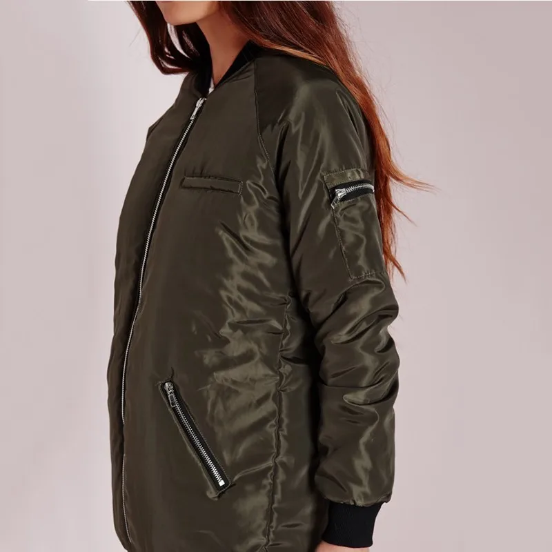 Longline Padded Bomber Jacket Wholesale Khaki Women Down Jacket Buy