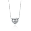 New Products 2019 Cubic Zirconia 925 Sterling Pure Silver Chain Heart Pendant Necklace