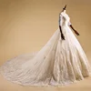 Website wholesale wedding dress lady lace wedding gown with tailing