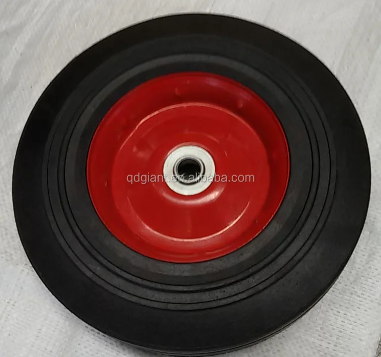 10" x 2.5" Heavy Duty New Industrial Solid Rubber and metalc Rim Wheel