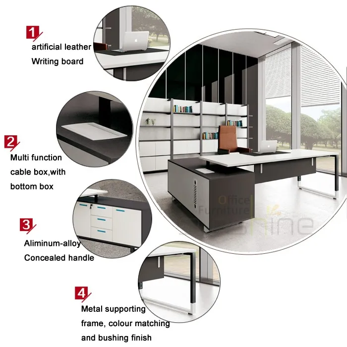 Latest Design Modern Fashion Office Furniture Executive Office Table Specifications