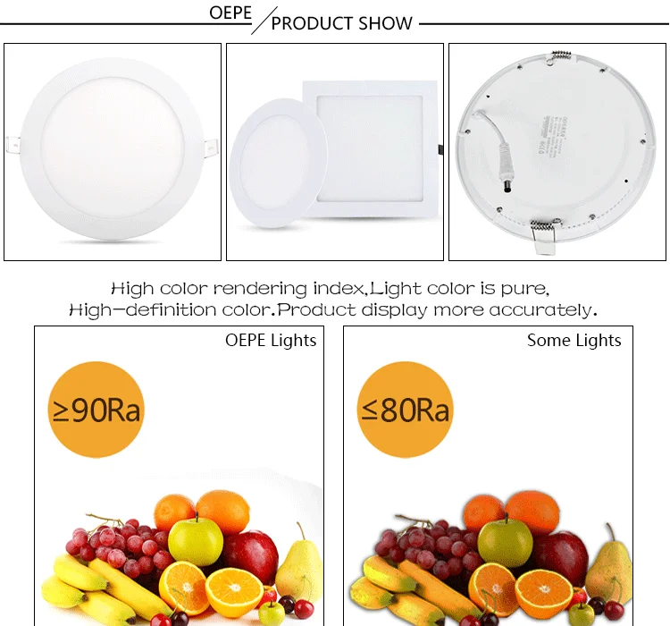 Factory price 3w 4w 5w 6w 9w 12w 18w 22w 24w big round led panel light led recessed panel light 8 inch jade panel light