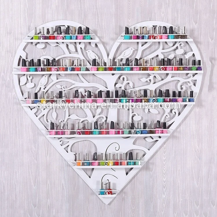 Heart Shape Acrylic Nail Polish Wall Display,Wall Mounted Display Stand