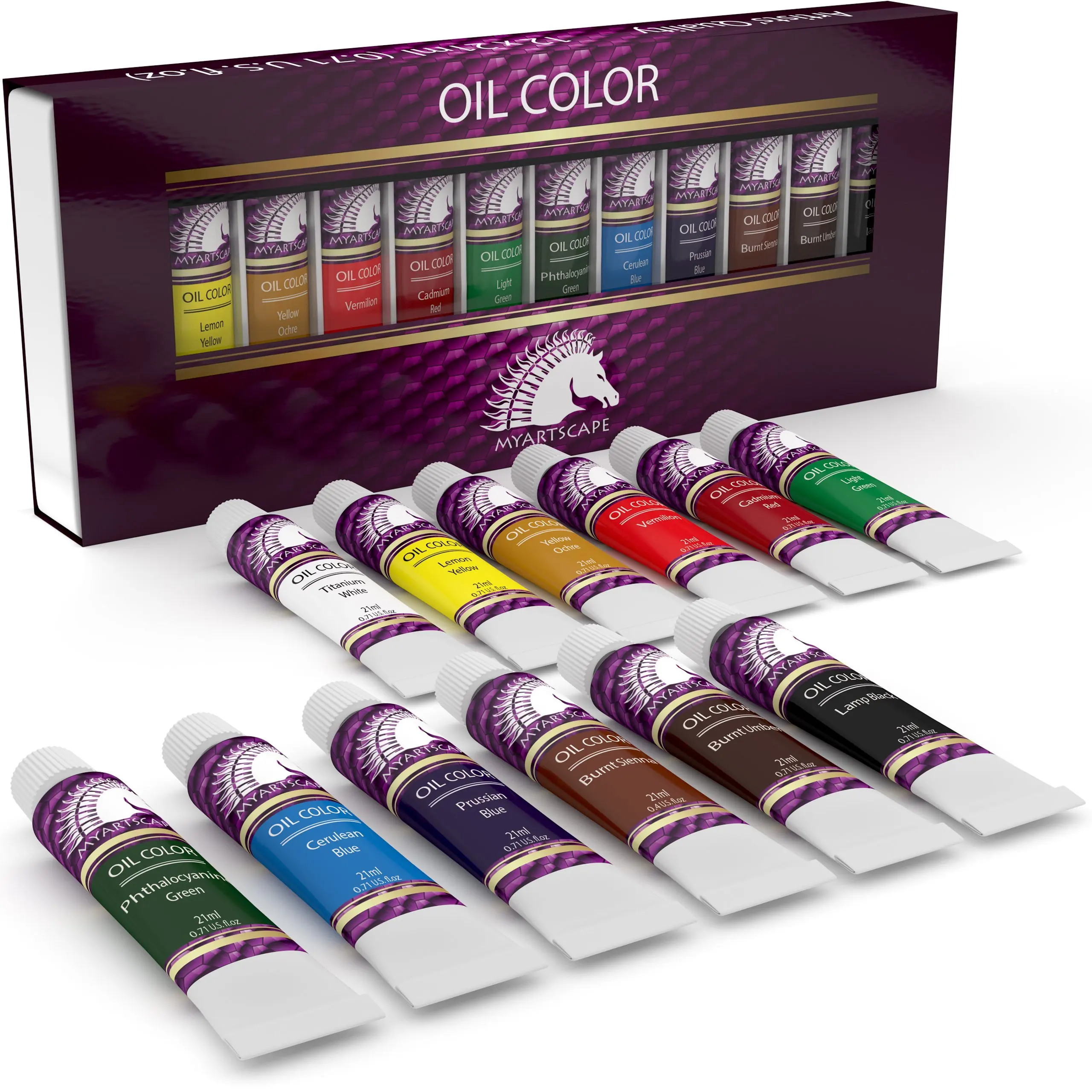 Buy Oil Paint Set - 21ml x 12 - Oil-Based Paints in Tubes - Artists