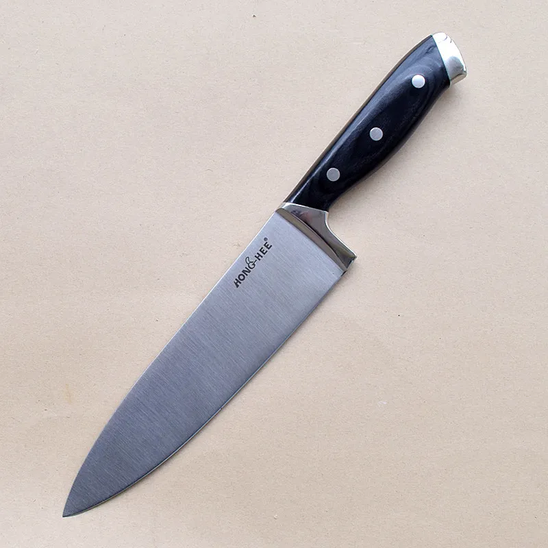 High End International Stainless Steel Classic 8" Chef Knife With Knife