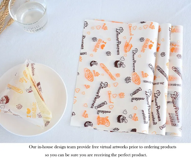 Custom Printed Wax Paper Kfc/mcdonald's Food Packaging Paper Food