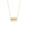 Stainless Steel 18K Gold plated Jewelry Custom Name Logo Words Personalized Rounded Rectangle Necklace