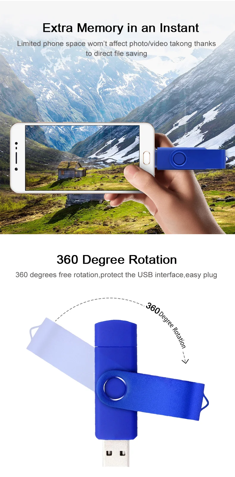 High-Speed Transmission Otg 2.0 Usb Flash Drive 8gb Flash Memory Stick Smart Usb Otg Drive Pendrive Memory Stick - ANKUX.COM