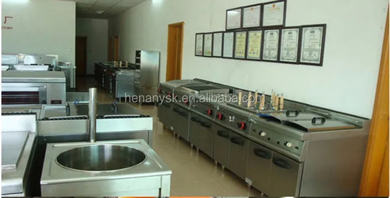  IS-GH-977 commercial Kitchen Equipment With cabinet 6 Burners Gas Cooking Range gas electric oven multifunctional cooker