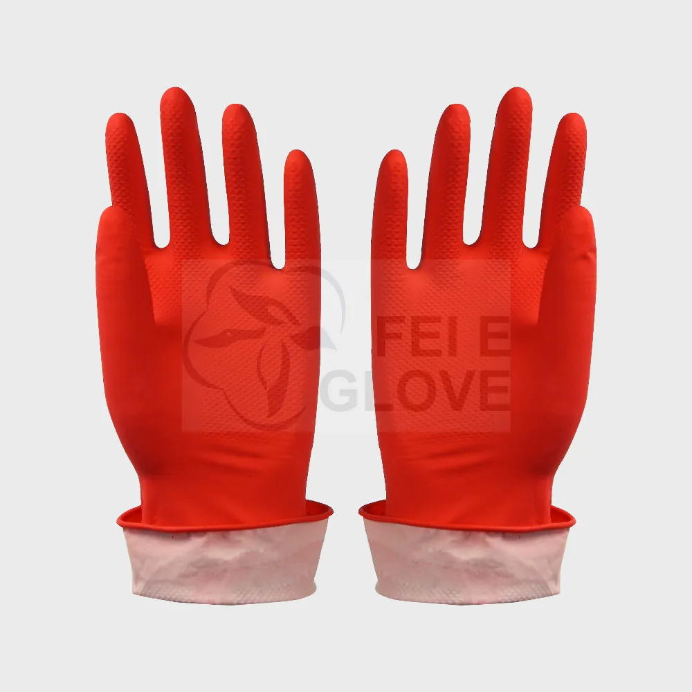 Medium Yellow Long Sleeve Latex Gloves Rubber Cleaning Kitchen Latex Household Work Dishwashing