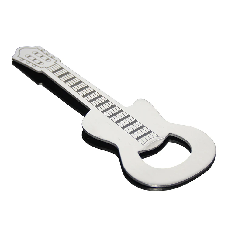吉他形促销啤酒开瓶器不锈钢金属公司标志打印定制吉他开瓶器