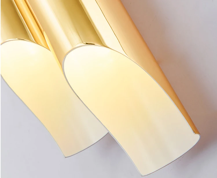 Indoor Decorative Modern Gold Aluminum Tube LED Wall Lamp