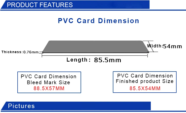 Flat Surface Printable 100% Polycarbonate Material PC Plastic Photo ID Blank Card