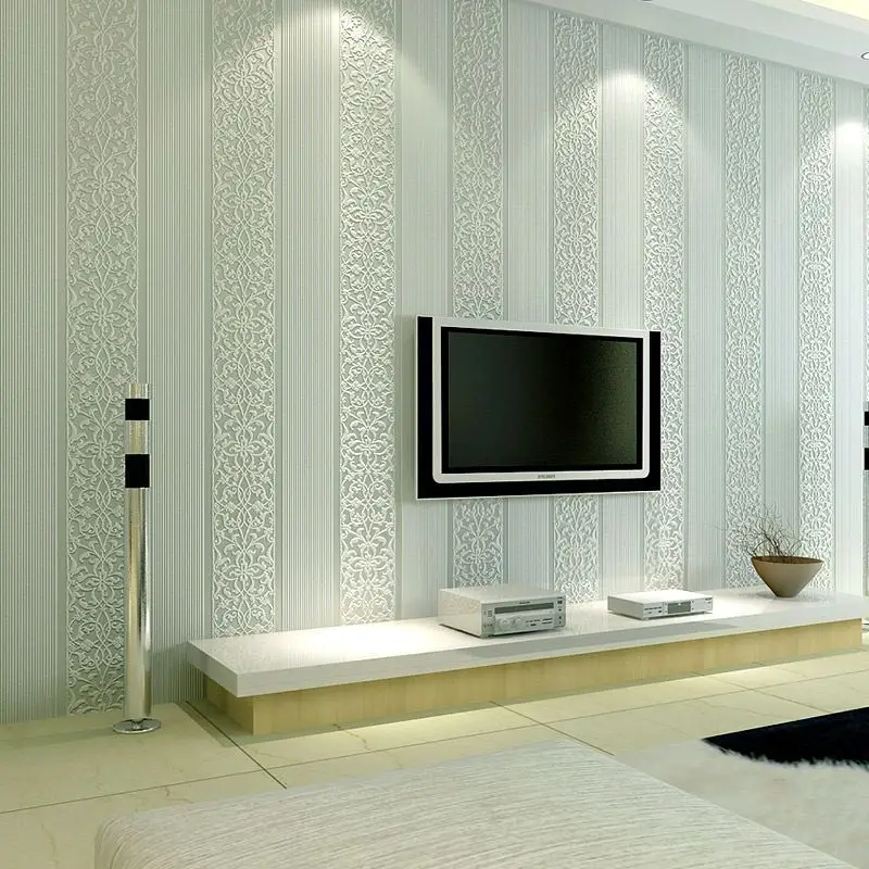 Gewoon simpel non woven behang behang moderne verticale strepen ... Woonkamer behang koper