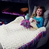 Unicorn shawl blanket Amazon children's head cloak multi-function cloak wool knitted blanket